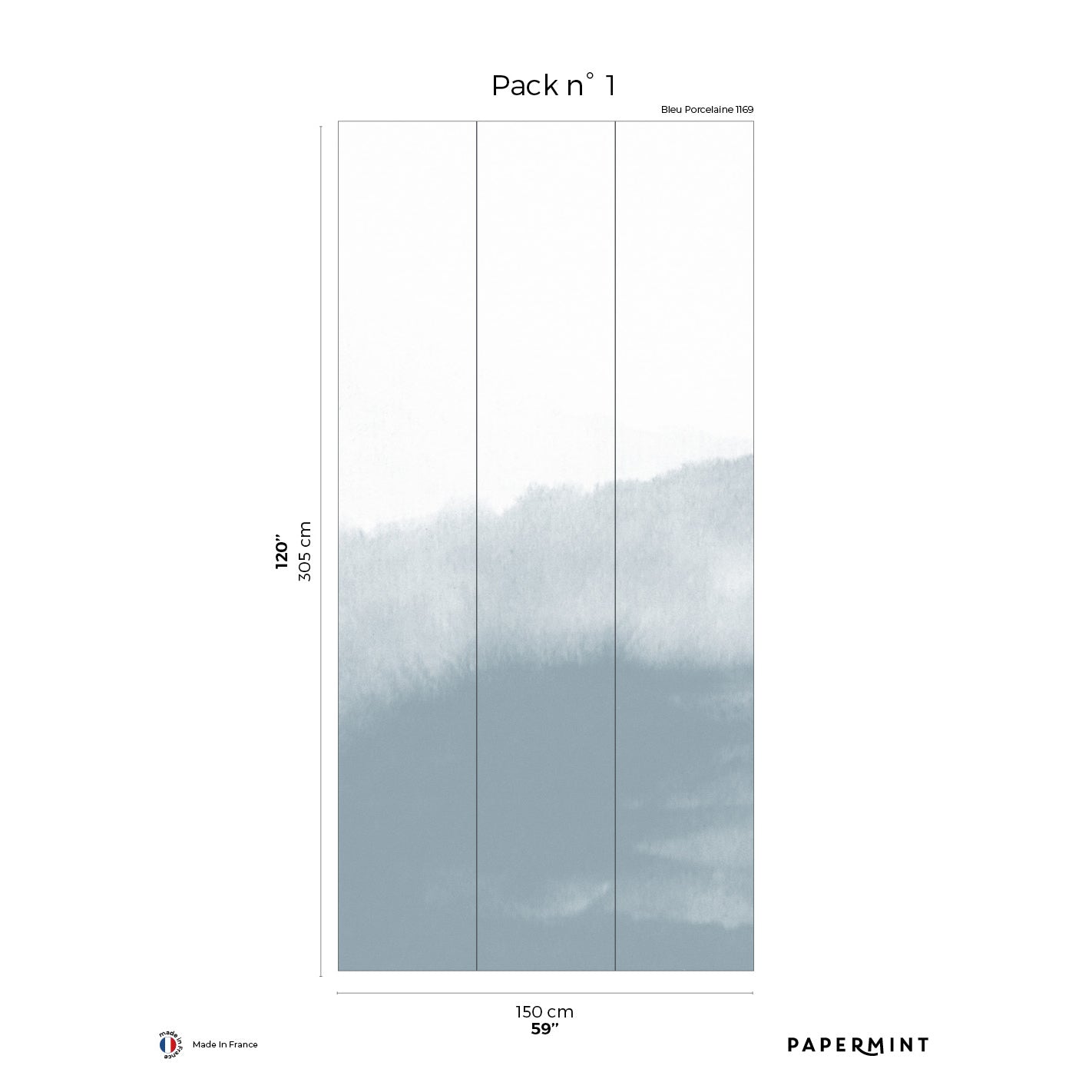 Veer Decor Mountain Water Pack 1 in Blue Wall Mural Nature Mural Blue Mural - 8184-CG1-A