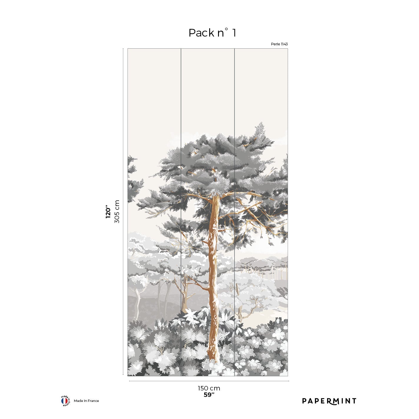 Veer Decor Quiberon Pack 1 in White Wall Mural Nature Mural White Mural - 8184-CR2-A