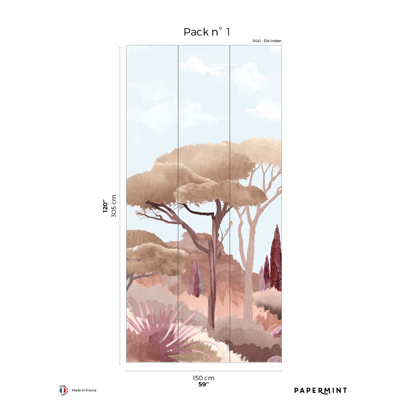 Veer Decor Riviera Pack 1 in Orange Wall Mural Coastal Mural Orange Mural - 8184-CU2-A