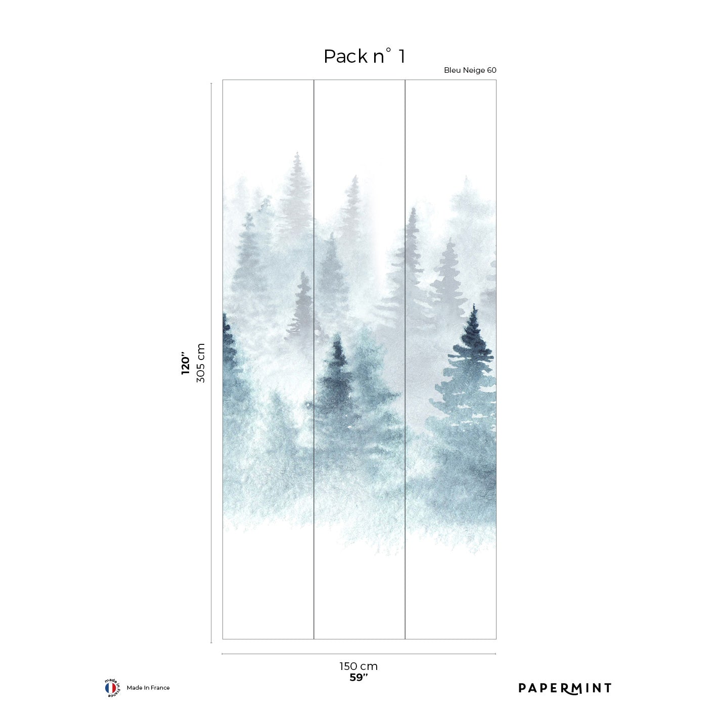 Veer Decor Winter Pack 1 in Blue Wall Mural Nature Mural Blue Mural - 8184-DH1-A