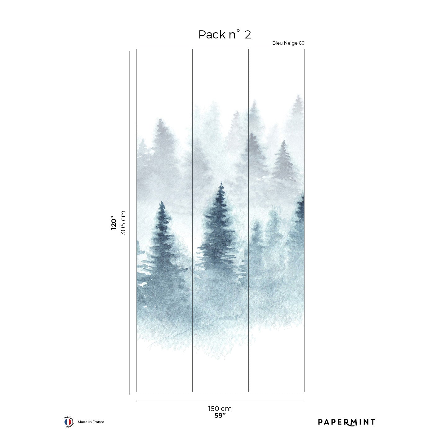 Veer Decor Winter Pack 2 in Blue Wall Mural Nature Mural Blue Mural - 8184-DH1-B