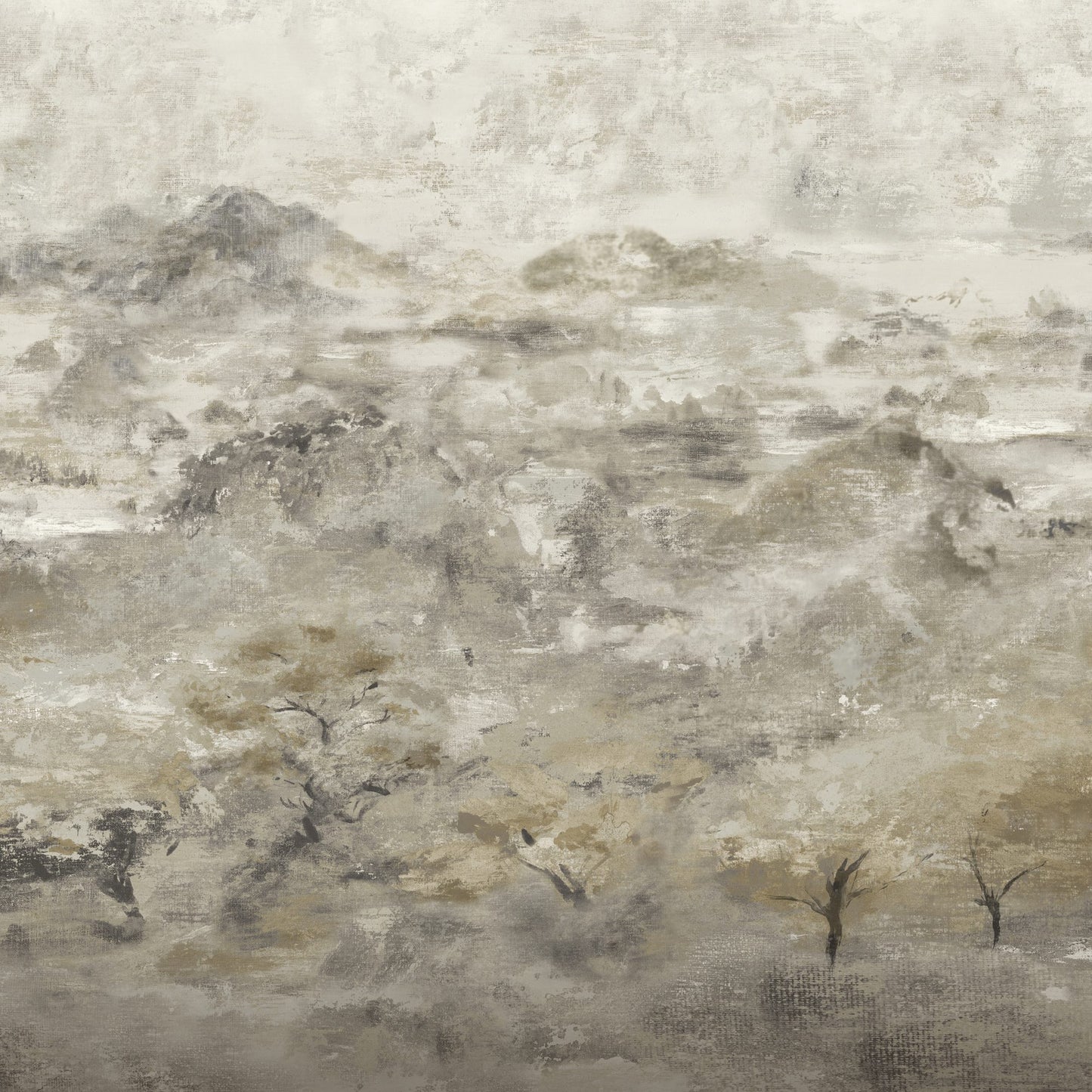 JF Fabrics -Wallpaper 8200 37 Wallpaper Grey, Taupe, Beige, Gold, Brown Mural, Width Extendable - 9041337 W9321