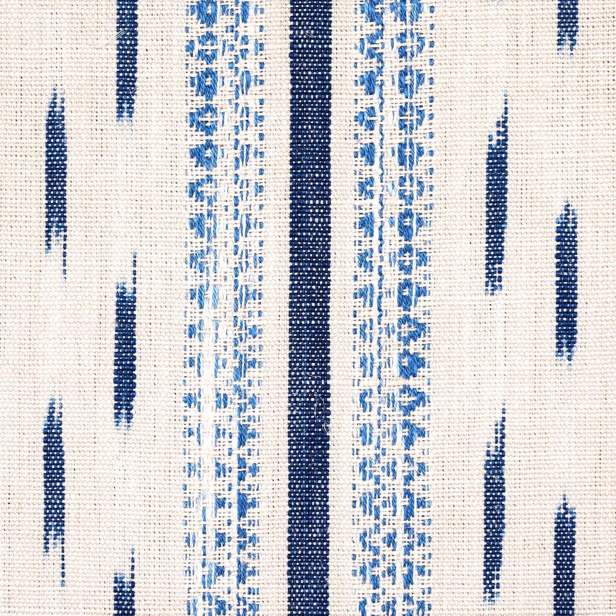 SCHUMACHER BOHEMIA MIRZA IKAT STRIPE PATTERN WOVENS PATTERN WOVENS BLUE ON NATURAL - 82110