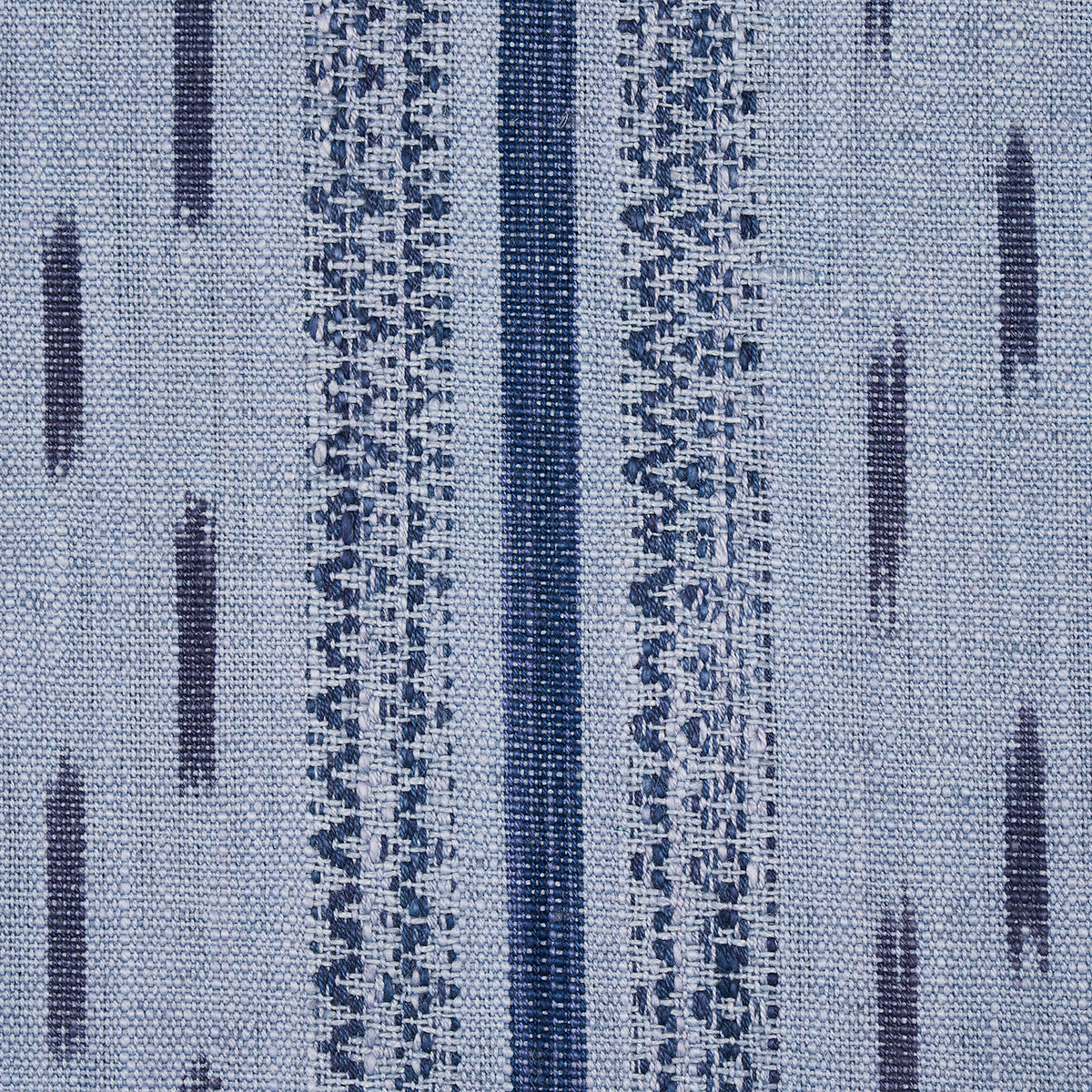SCHUMACHER BOHEMIA MIRZA IKAT STRIPE PATTERN WOVENS PATTERN WOVENS INDIGO ON CHAMBRAY - 82112