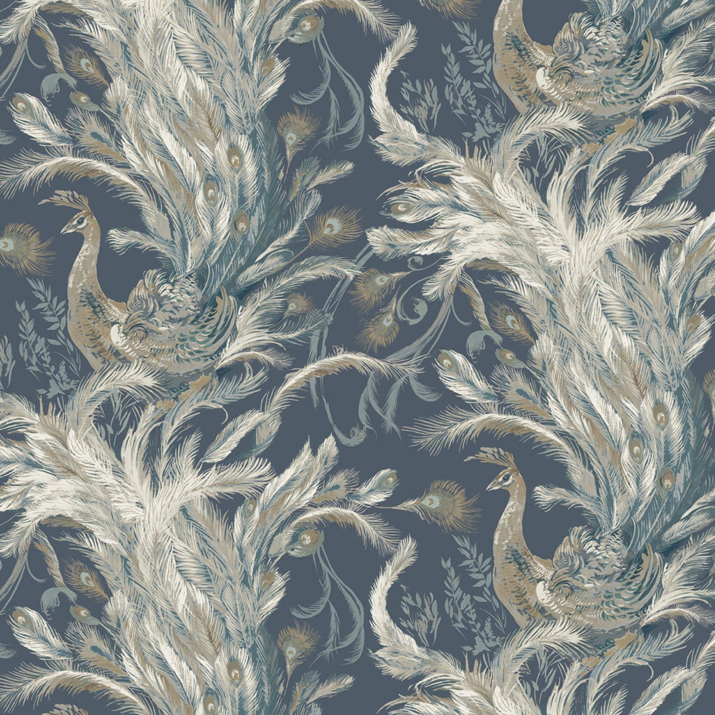JF Fabrics -Wallpaper 8217 69 Wallpaper Blue, Brown, Teal Non-Woven - 9040669 W9331