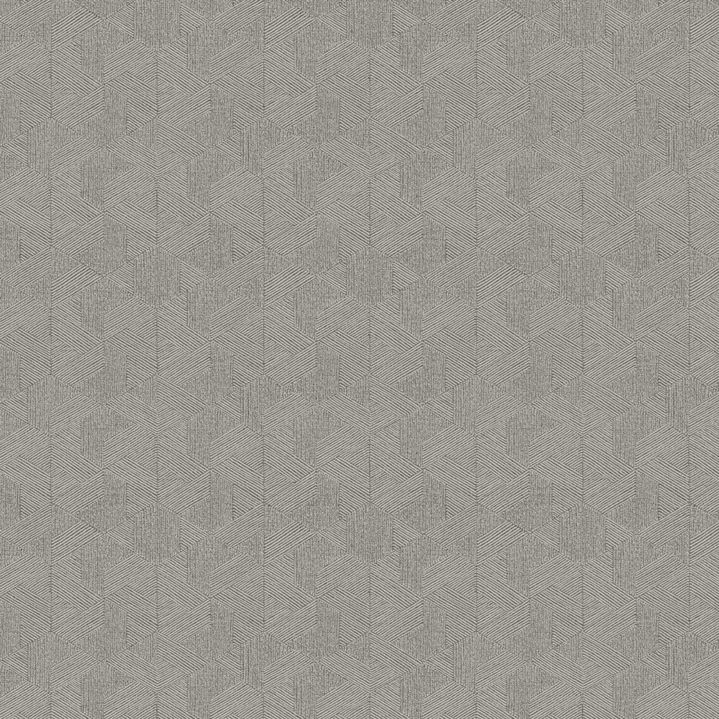Light gray upholstery fabric with a repeating 3D cube tessellation pattern and subtle textured weave.