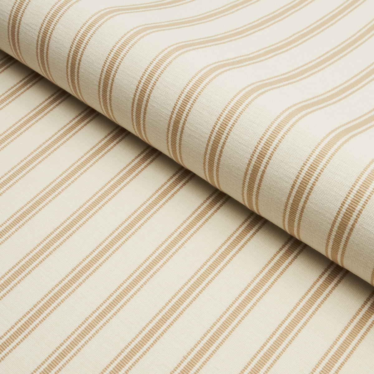 SCHUMACHER FABRIC NEW TRADITIONAL: PROVEN?????AL MARQUET TICKING STRIPE SAND - 82202