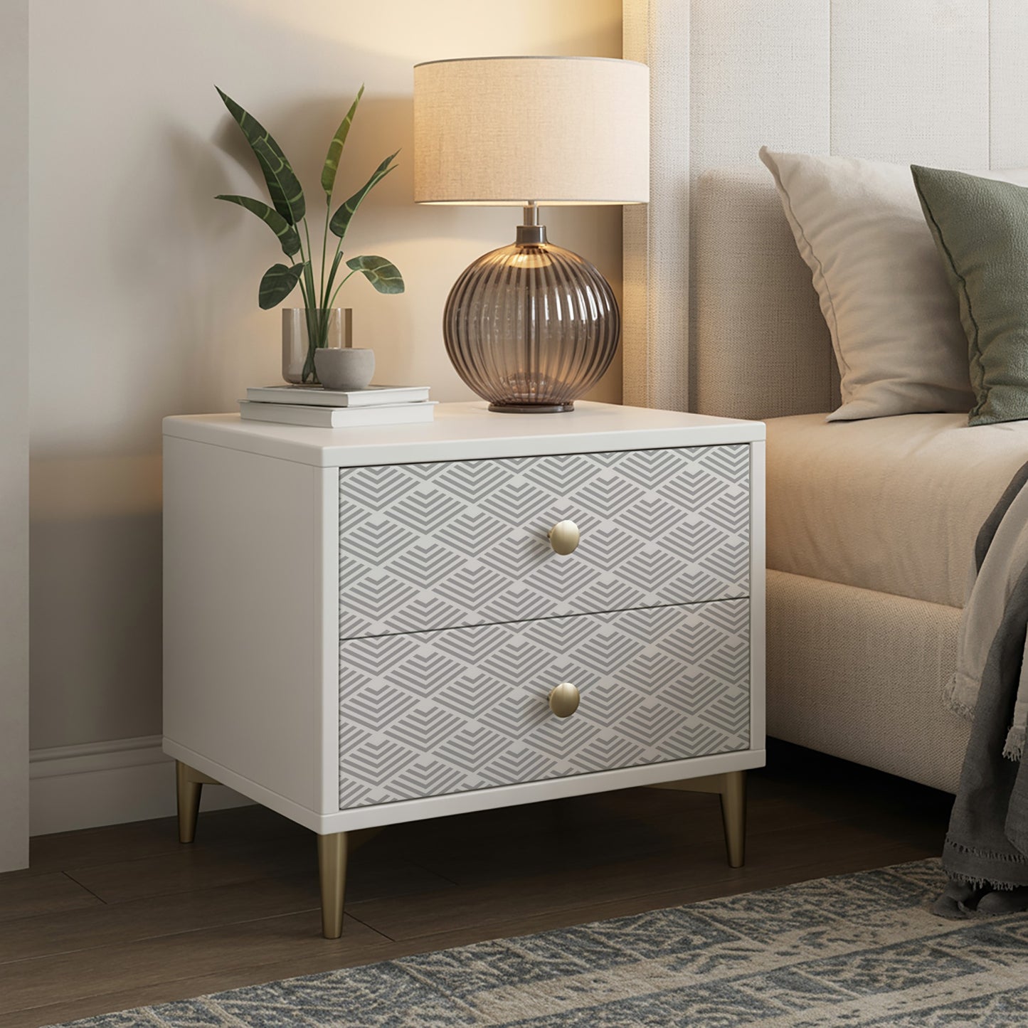 Veer Decor Geometric Chevron Diamond Gray Peel and Stick Wallpaper Abstract Modern Gray Wallpaper - 8228-AE2