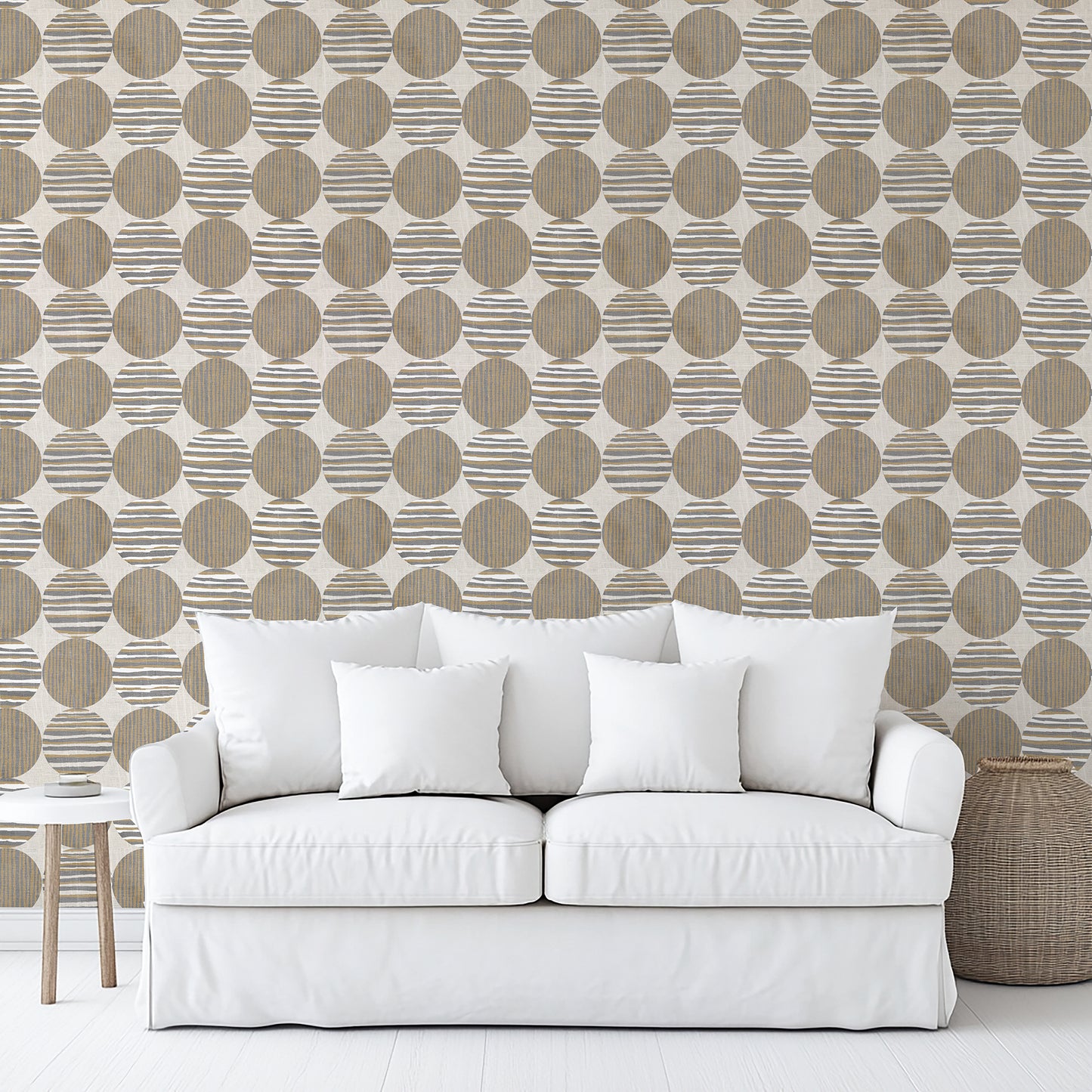 Veer Decor Horizon Circles Brown Peel and Stick Wallpaper Abstract Modern Brown Wallpaper - 8228-AG1