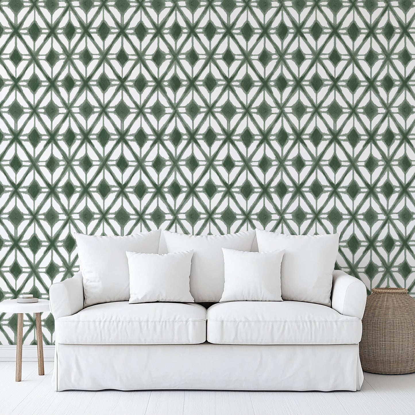 Veer Decor Shibori Geometric Green Peel and Stick Wallpaper Abstract Modern Green Wallpaper - 8228-AJ3