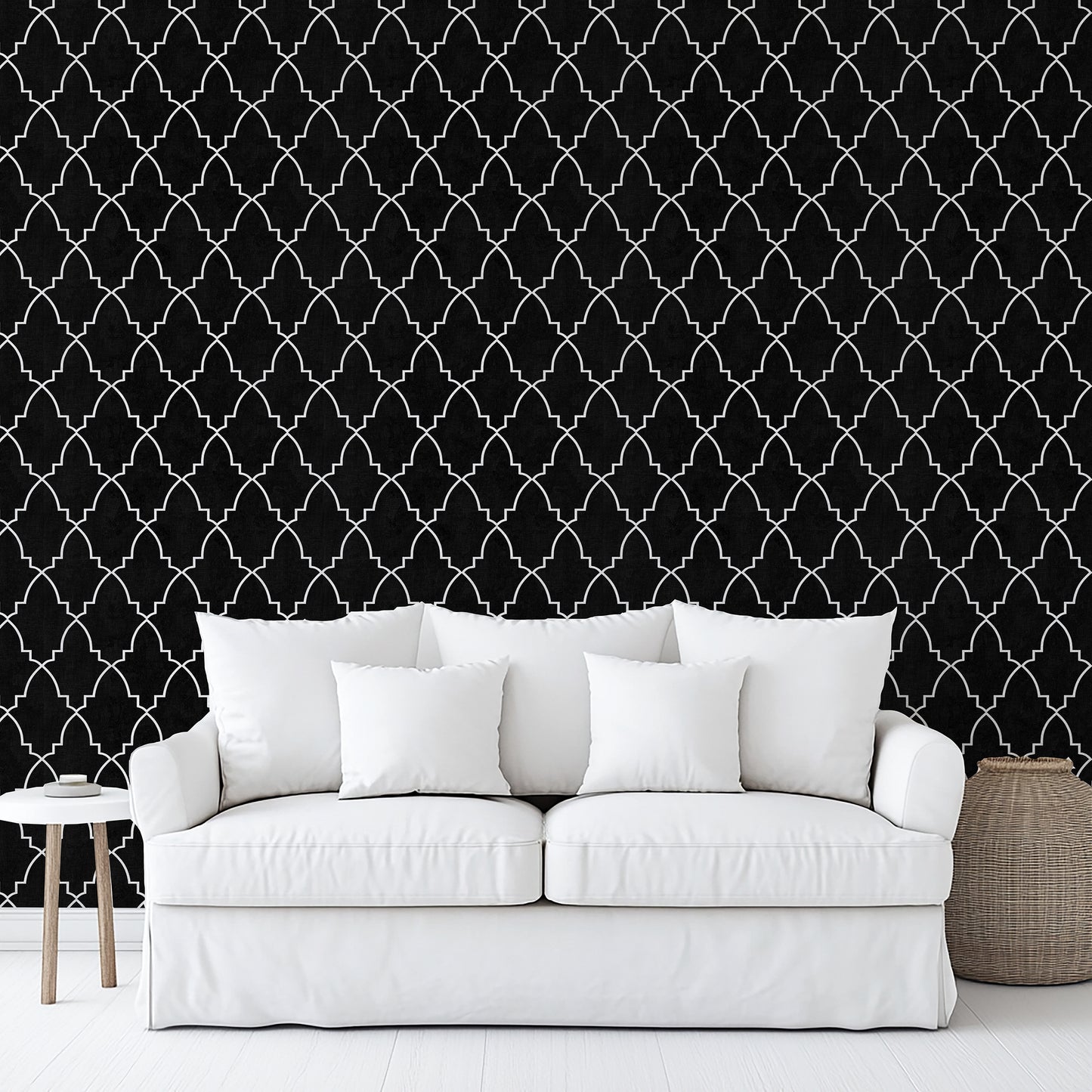 Veer Decor Medina Trellis Black Peel and Stick Wallpaper Abstract Modern Black Wallpaper - 8228-AO1