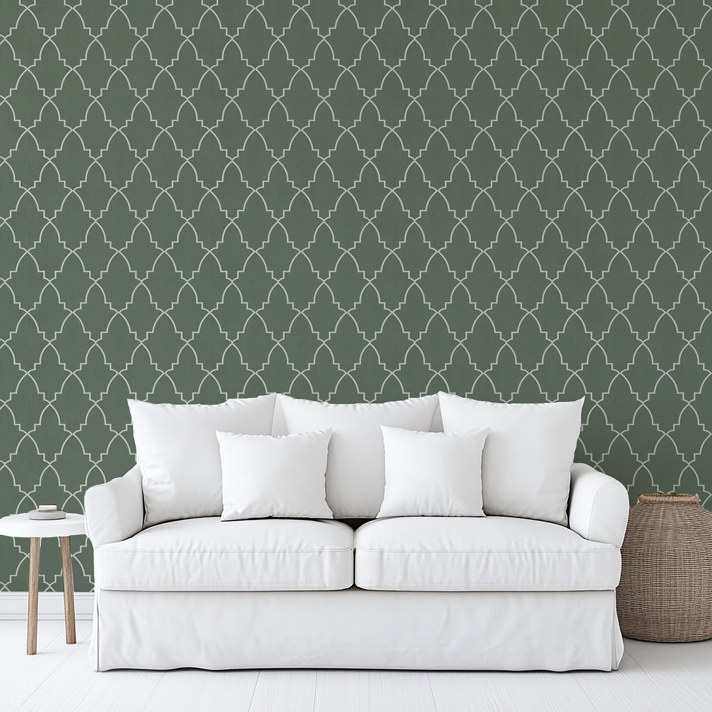 Veer Decor Medina Trellis Green Peel and Stick Wallpaper Abstract Modern Green Wallpaper - 8228-AO3