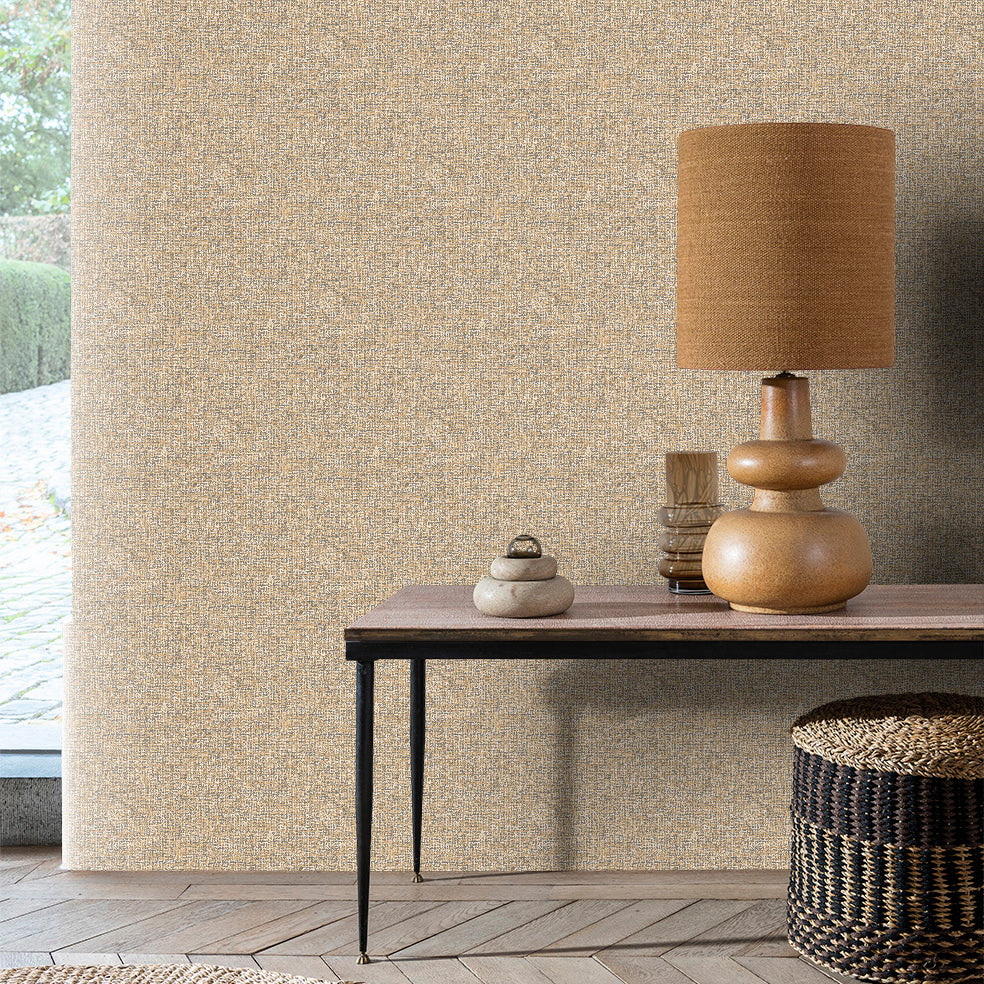 Veer Decor Bossanova Linen Texture Cream Wallpaper Abstract Transitional Cream Wallpaper - 8251-AC1
