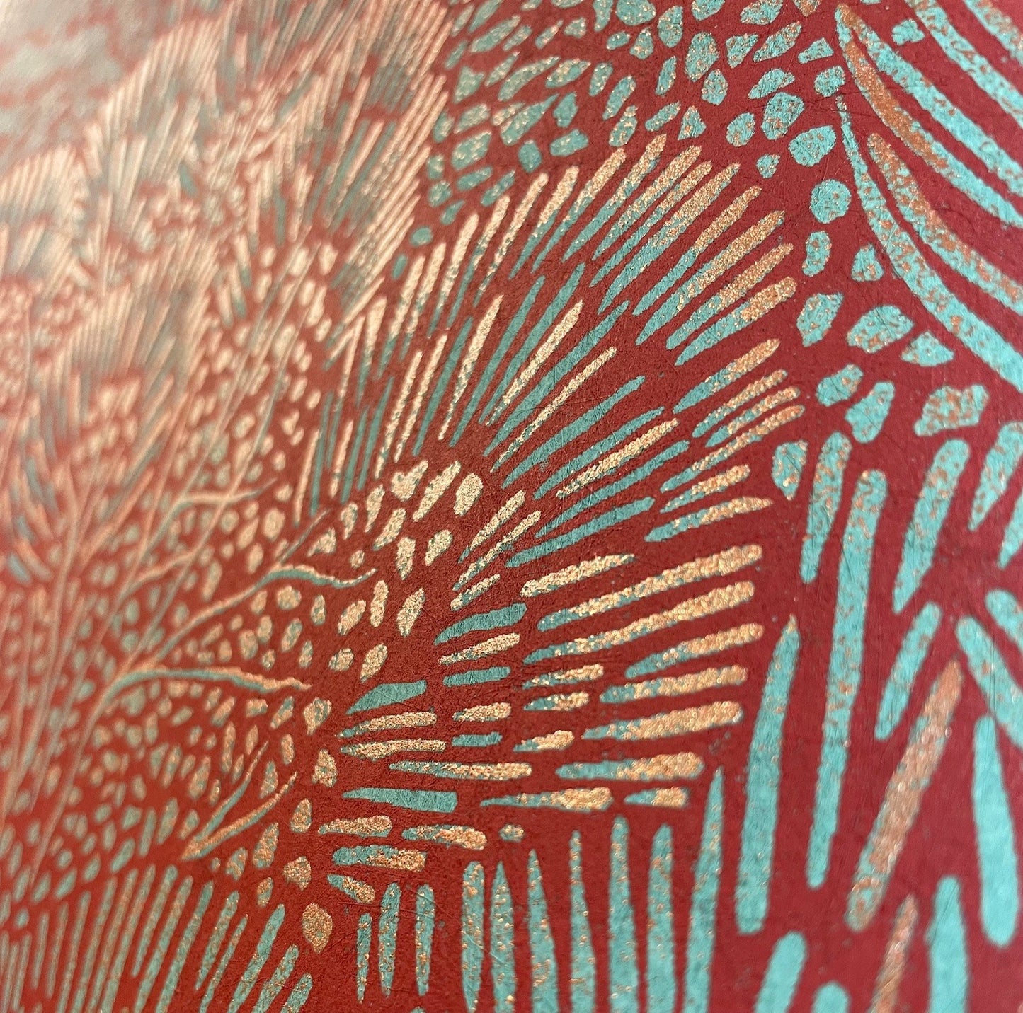 Veer Decor Samba Botanica Red and Blue Wallpaper Floral Mid Century, Transitional, Contemporary, Traditional Red Wallpaper - 8251-AG3