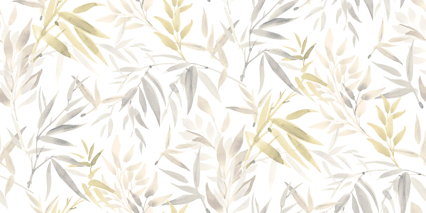 Veer Decor Painted Canopy Beige Wallpaper Nature Tropical, Transitional Beige Wallpaper - 8252-AI1