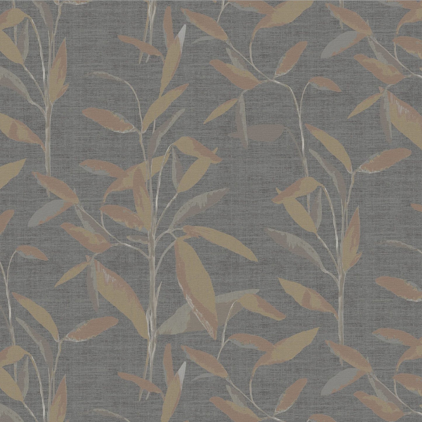 JF Fabrics -Wallpaper 8252 97 Wallpaper Charcoal, Orange Non-Woven - 9513597 W9571