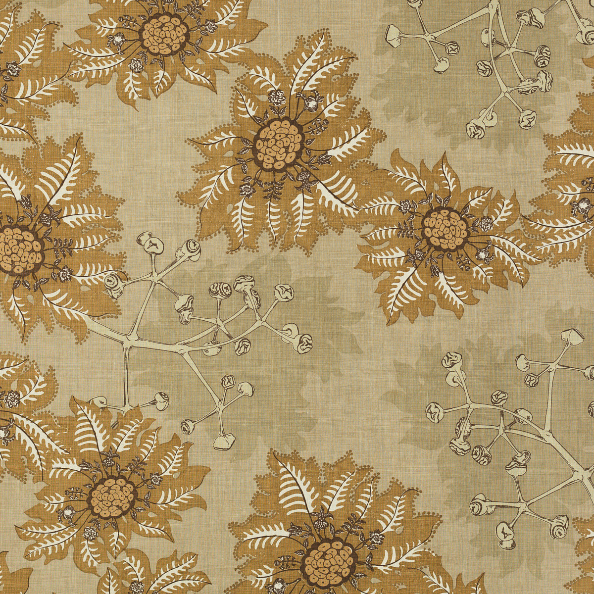 SCHUMACHER RAOUL TEXTILES MARQUESAS PRINTS PRINTS TOBACCO - 825N62