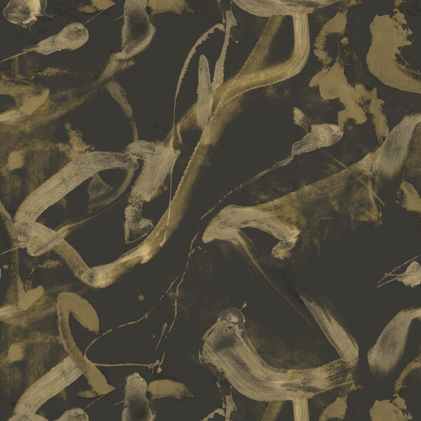 JF Fabrics -Wallpaper 8280 99 Wallpaper Black, Gold Mural, Grasscloth, Width Extendable - 9884999 W9661