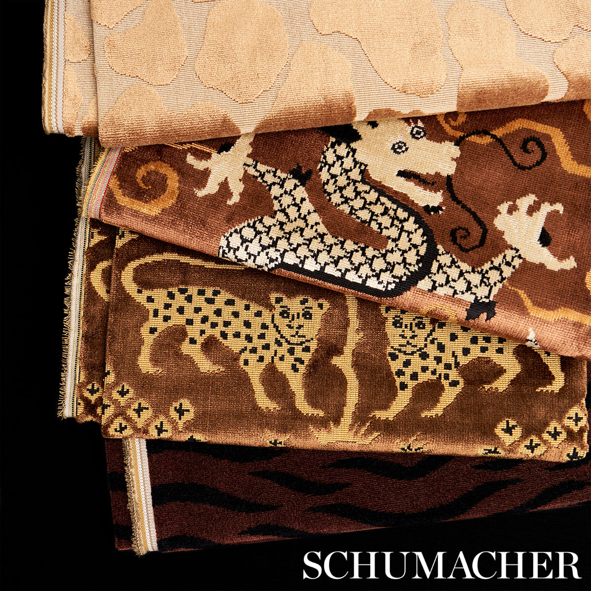 SCHUMACHER FABRIC CUT & PATTERNED VELVETS GIRAFFE VELVET SAFARI - 82970