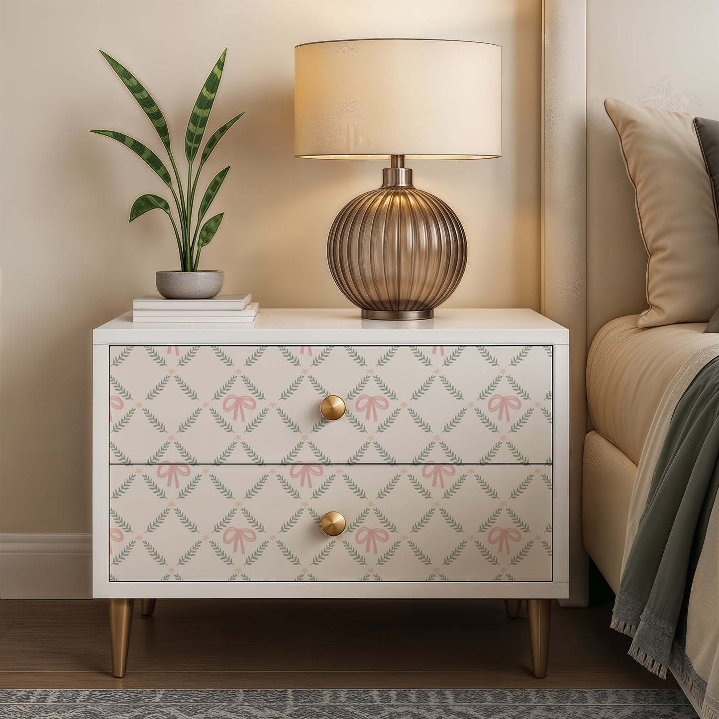 Veer Decor Heirloom Bow Trellis Multi Peel and Stick Wallpaper Children, Patterns Kids, Novelty Multi Wallpaper - 8335-AH1