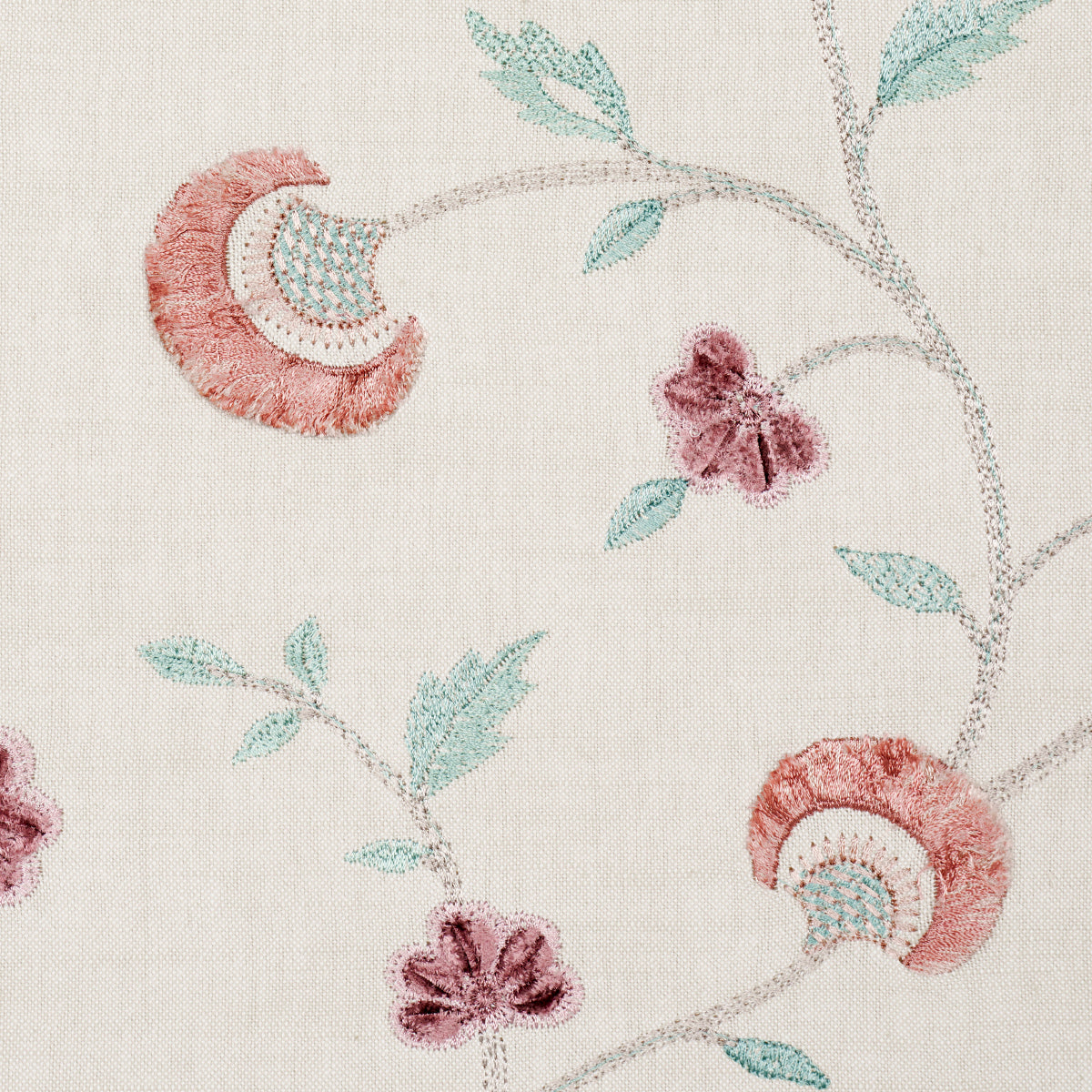 SCHUMACHER LE MAX IYLA EMBROIDERY WOVEN WOVEN ROSE , NATURAL - 83660