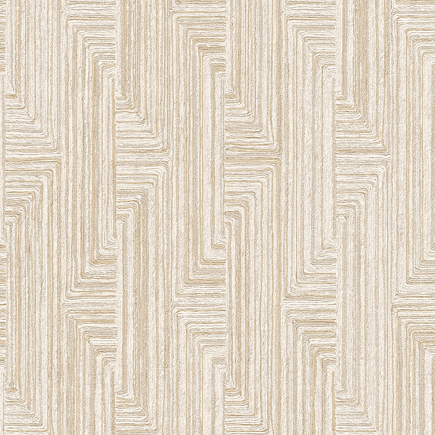 VEER DECOR Threadline Geo Stitch Beige Wallpaper Geometrics Contemporary, Transitional Beige Wallpaper - 8384-AA2