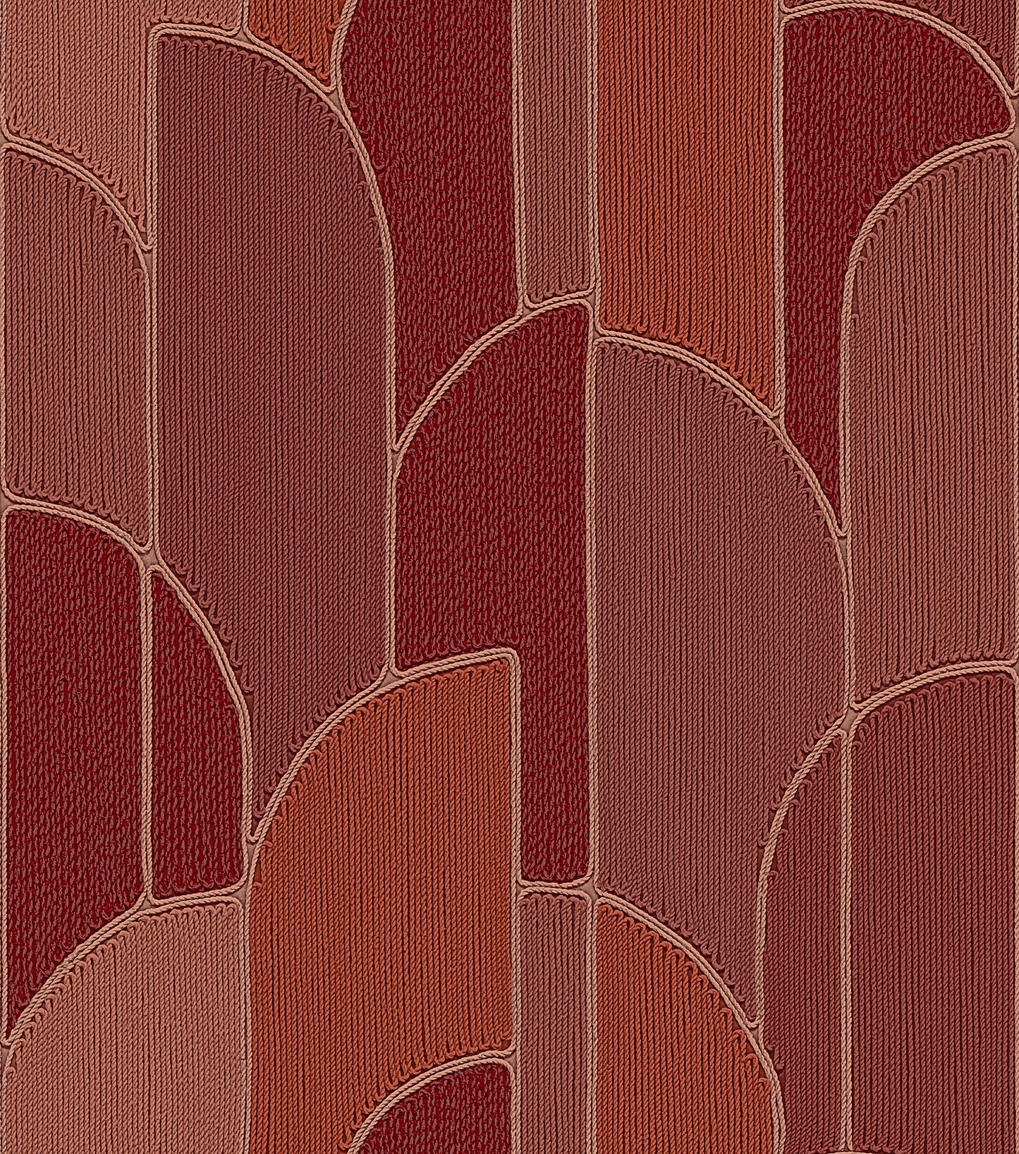 VEER DECOR Stitched Arches Orange Wallpaper Geometrics Transitional, Contemporary Orange Wallpaper - 8385-AC5