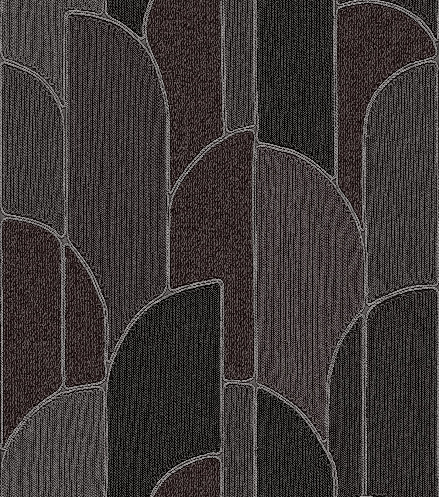 VEER DECOR Stitched Arches Black Wallpaper Geometrics Transitional, Contemporary Black Wallpaper - 8385-AC7