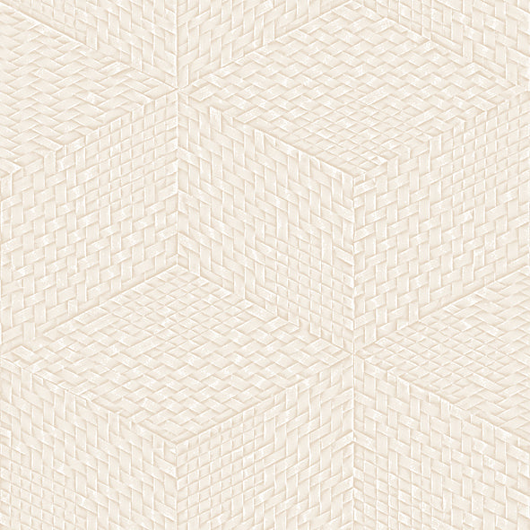 VEER DECOR Wicker Cube Beige Wallpaper Geometrics Contemporary Beige Wallpaper - 8385-AE2