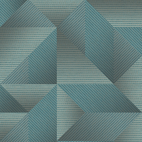 VEER DECOR Prism Threads Teal Wallpaper Geometrics Transitional, Contemporary Teal Wallpaper - 8385-AG6