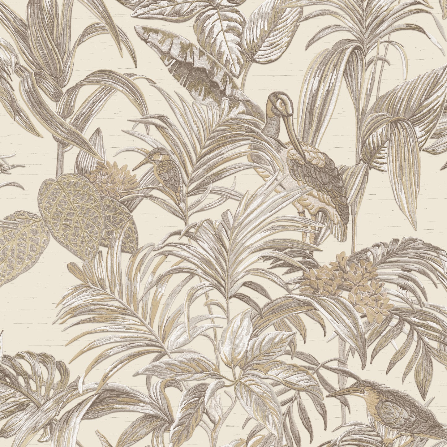 VEER DECOR Bird of Paradise Cream Wallpaper Animals Traditional Cream Wallpaper - 8387-AA1