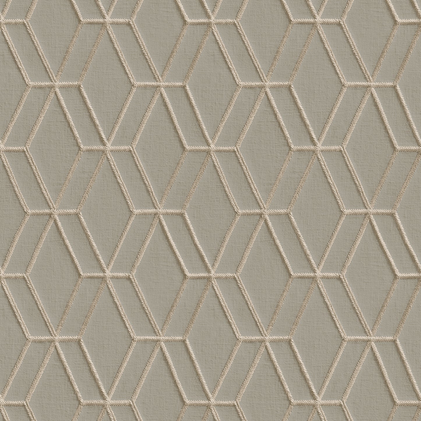 VEER DECOR Embroidery Stich Diamond Taupe Wallpaper Geometrics Traditional Taupe Wallpaper - 8387-AB2