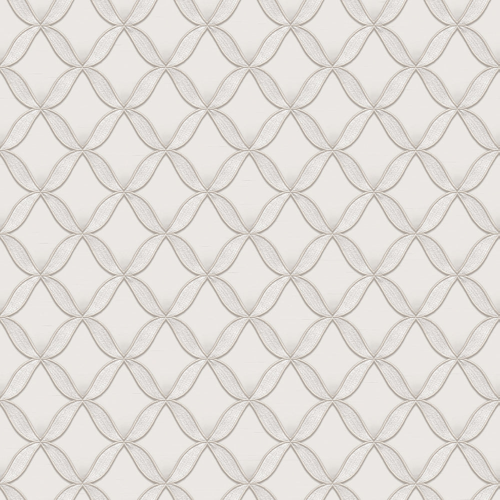 VEER DECOR Geometric Trellis Silver Wallpaper Geometrics Traditional, Transitional Silver Wallpaper - 8387-AJ1