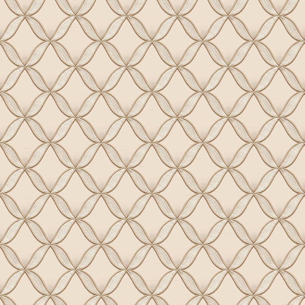 VEER DECOR Geometric Trellis Gold Wallpaper Geometrics Traditional, Transitional Gold Wallpaper - 8387-AJ2