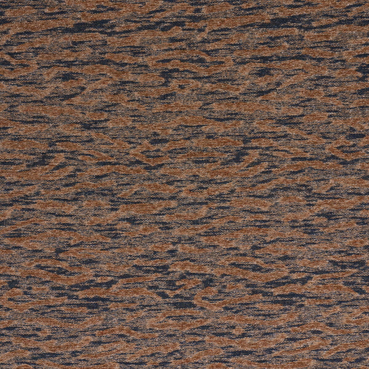 Brown and navy heathered fabric texture with irregular streaks; versatile melange material for clothing or upholstery.