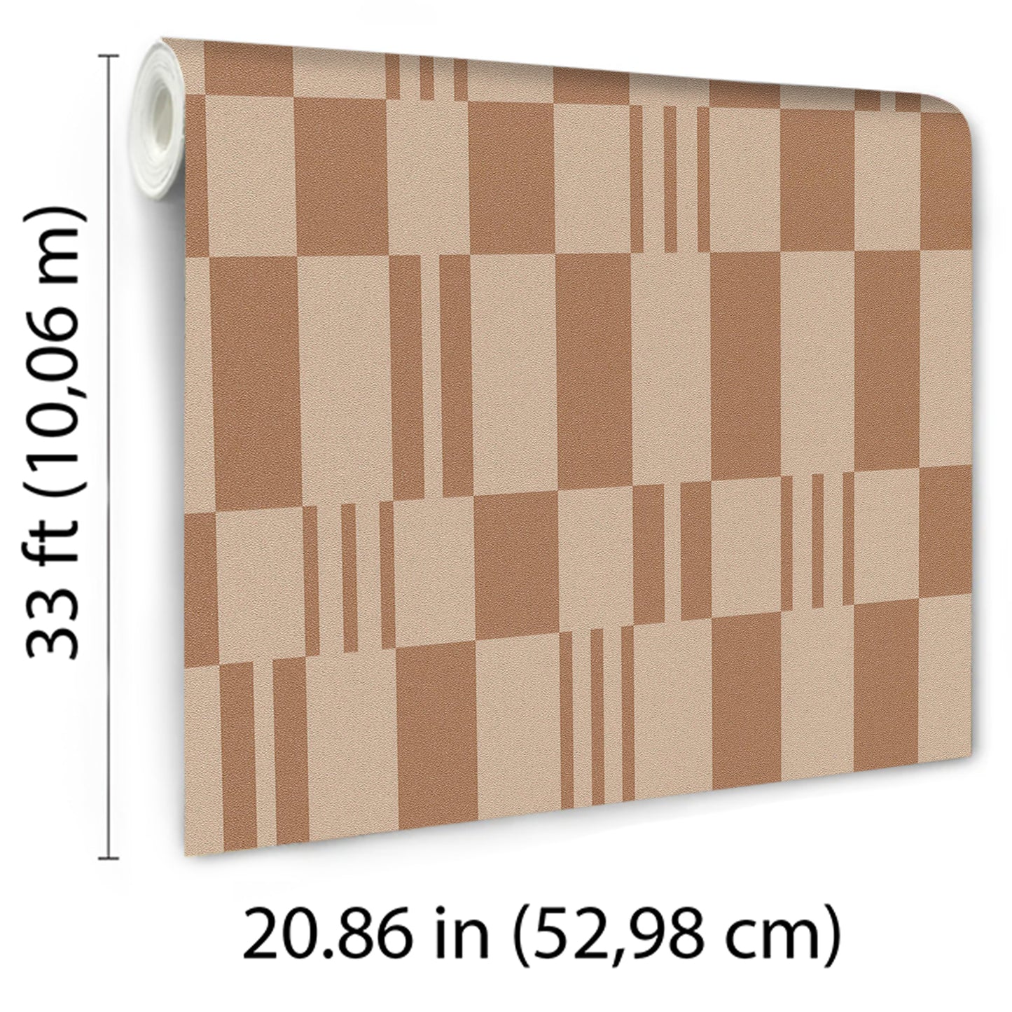 VEER DECOR Sun Geo Stripe Brown Wallpaper Patterns Transitional Brown Wallpaper - 8411-VRTR-AD4