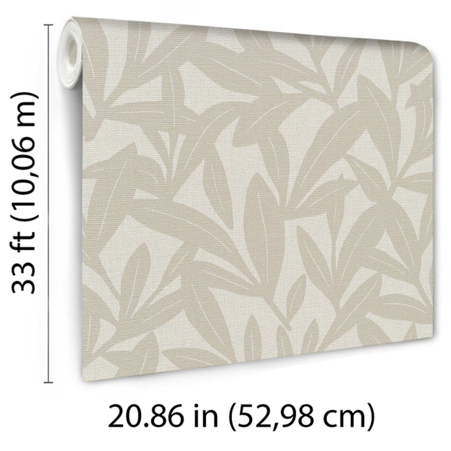 VEER DECOR Shadowleaf Beige Wallpaper Nature Transitional Beige Wallpaper - 8411-VRTR-AE5