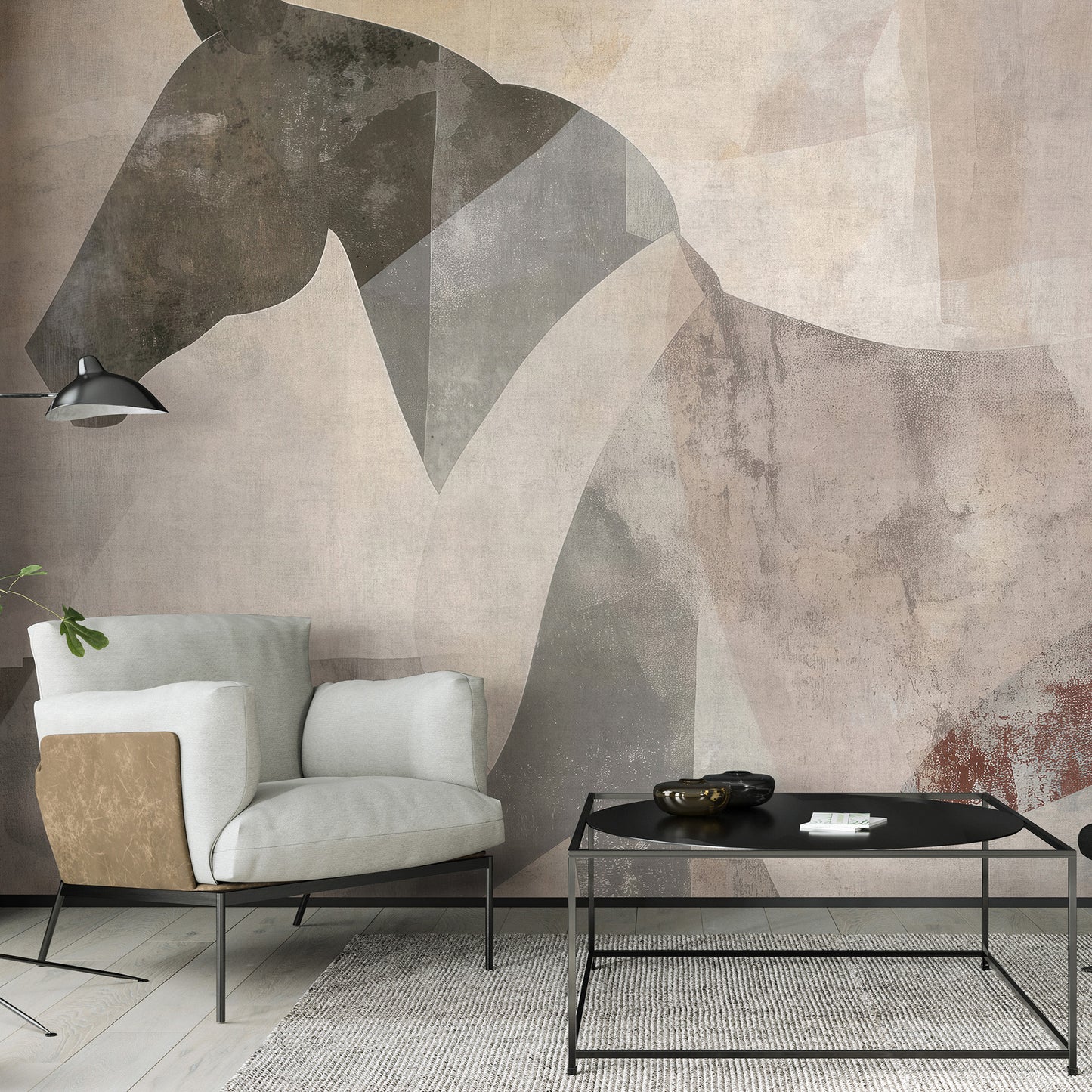 VEER DECOR Caballo Brown Wall Mural Animals, Transitional Brown Wallpaper - 8412-VRAED-AX