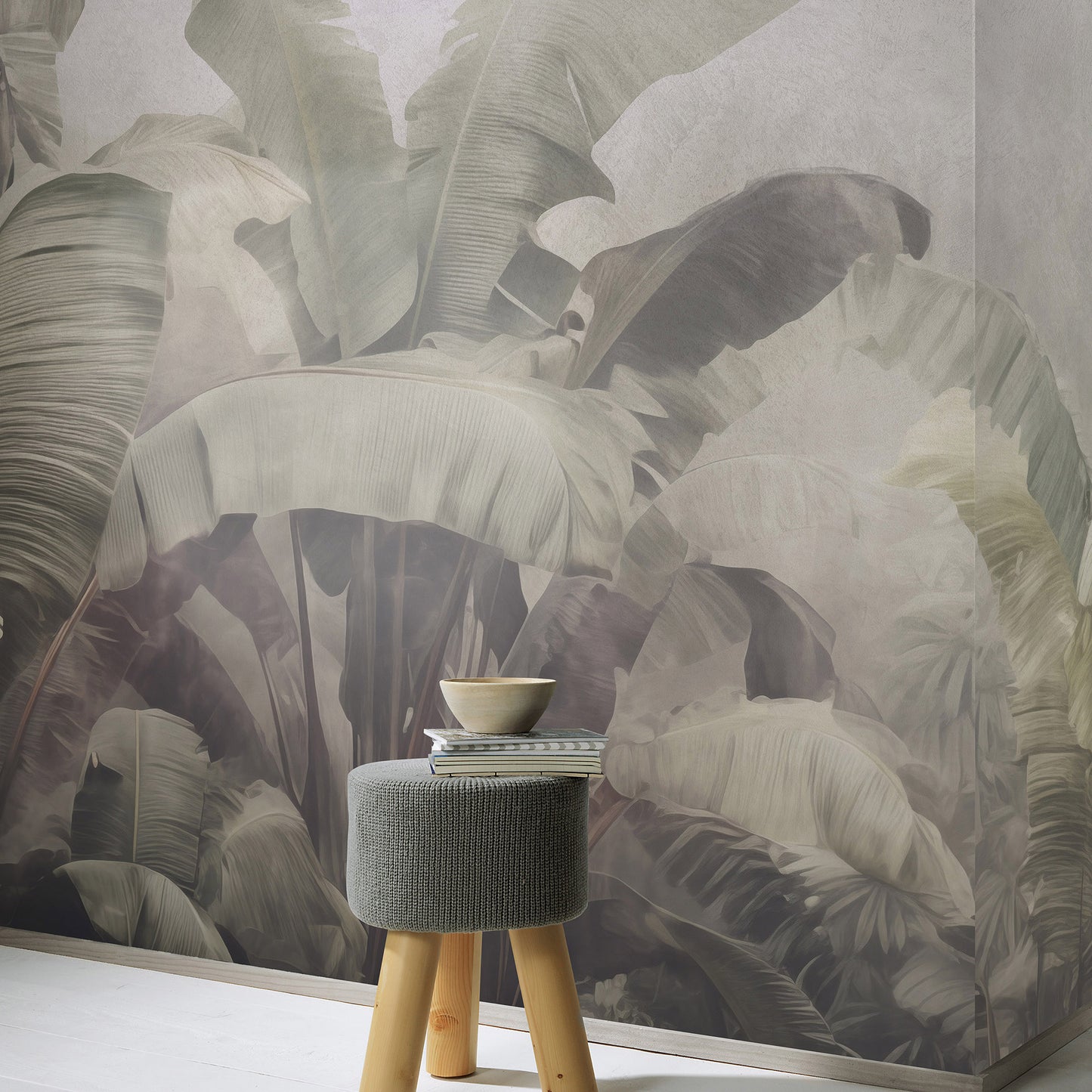 VEER DECOR Jungle Veil Gray Wall Mural Tropical Transitional dark,green Wallpaper - 8416-VRZM-AM-2