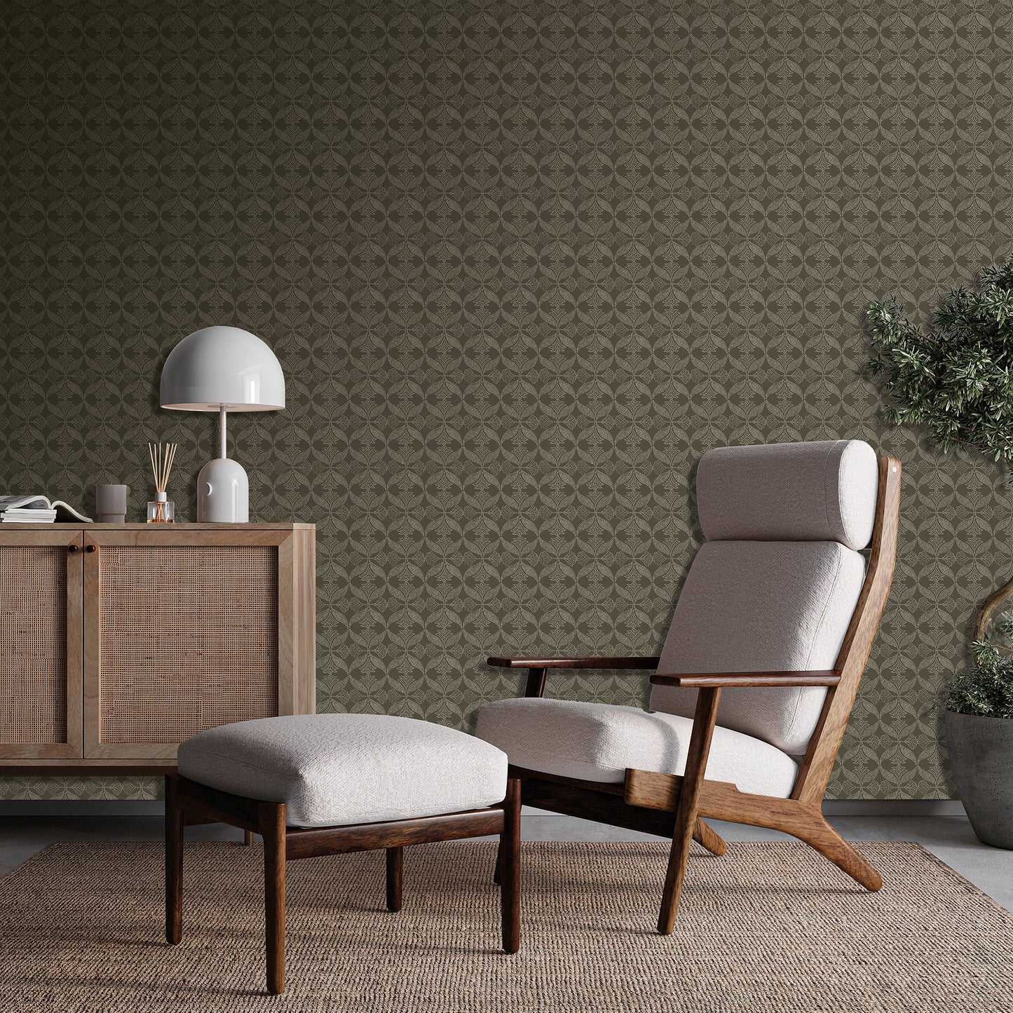 VEER DECOR Ornament Brown Wallpaper Medallion Tradtional, Transitional Brown Wallpaper - 8421-ANT-AD4