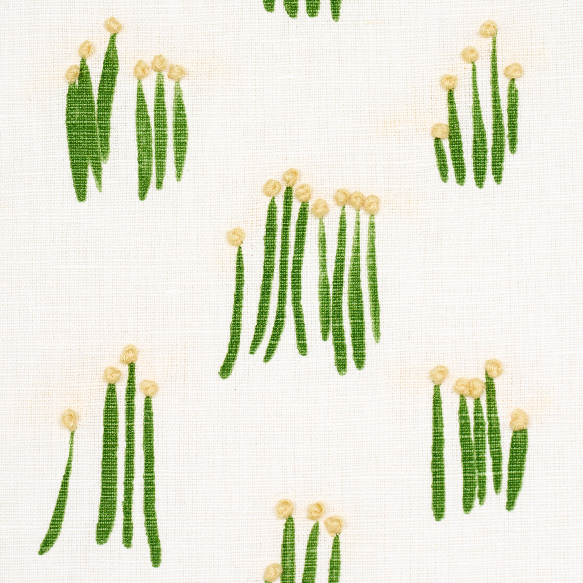 SCHUMACHER STUDIO BON MEADOW BUTTON HAND EMBROIDERY WOVEN WOVEN YELLOW - 84390