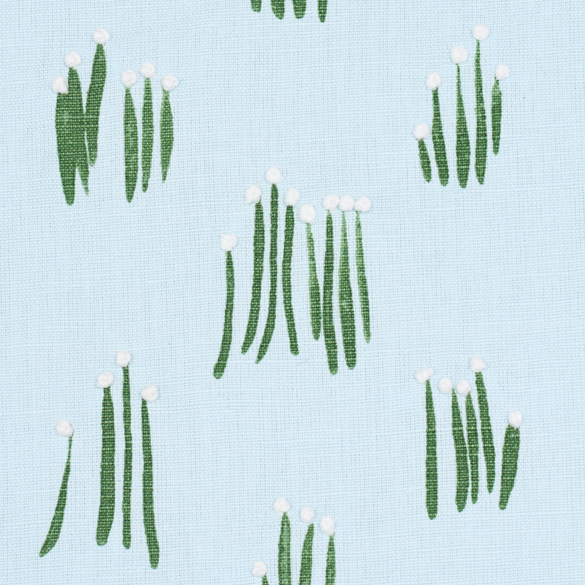SCHUMACHER STUDIO BON MEADOW BUTTON HAND EMBROIDERY WOVEN WOVEN BLUE - 84392