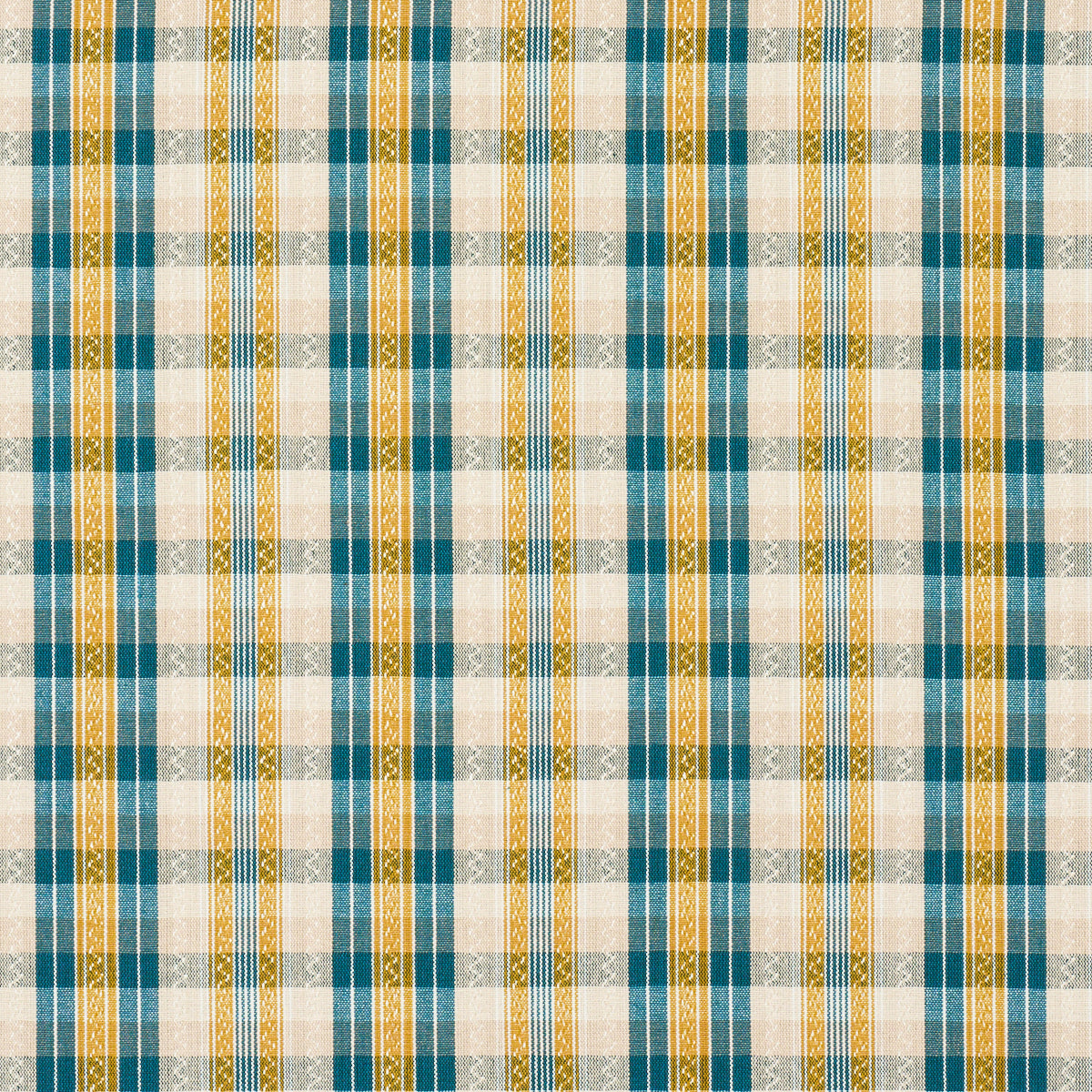 SCHUMACHER ASHBURY FONDA HAND WOVEN PLAID WOVEN WOVEN TEAL , CITRON - 84722