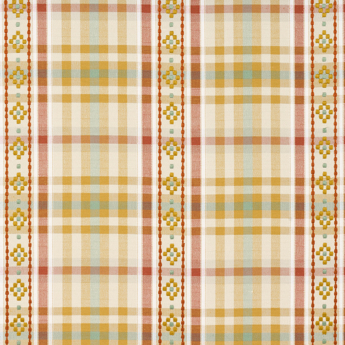 SCHUMACHER ASHBURY HUTTON HAND WOVEN CHECK WOVEN WOVEN OCHRE - 84732