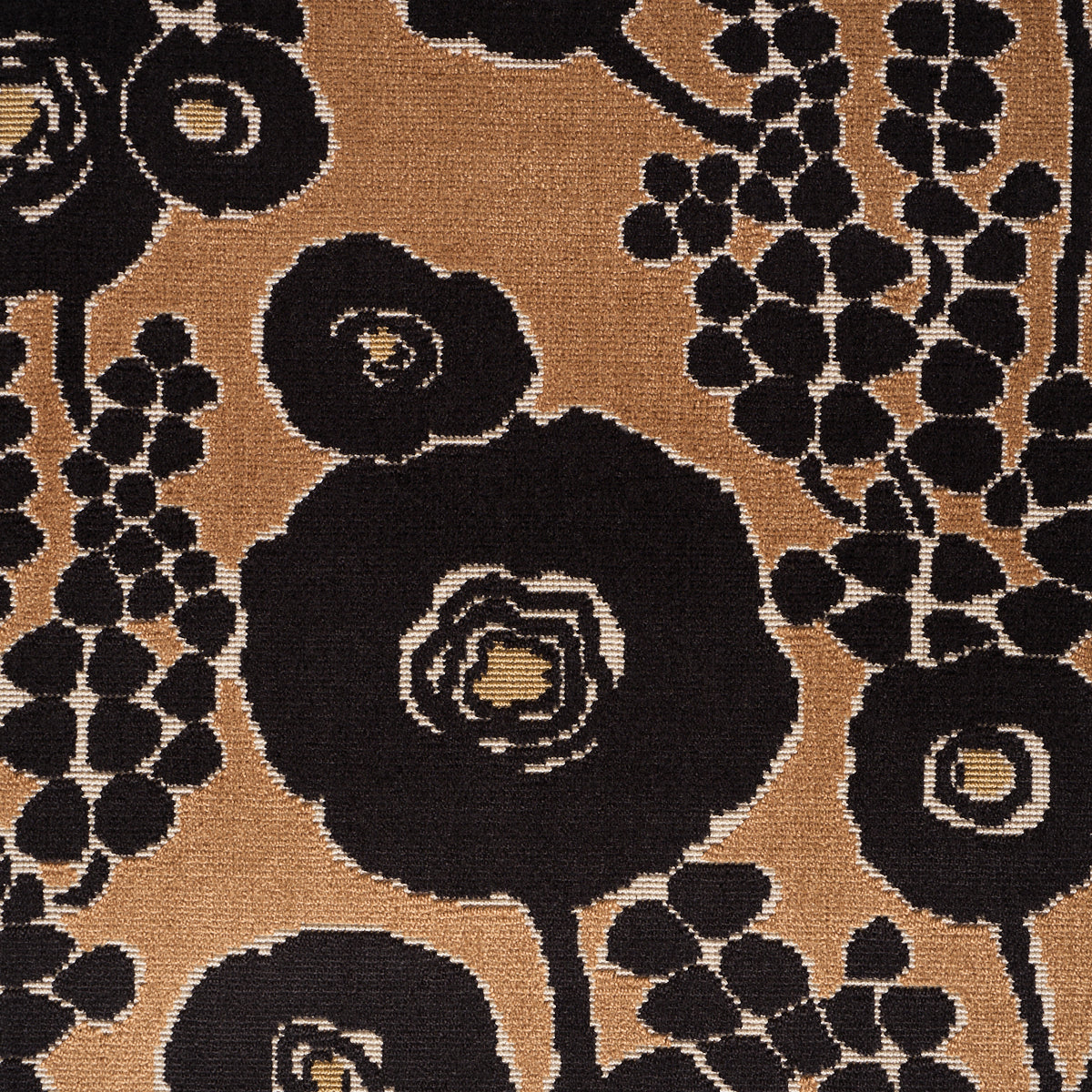 SCHUMACHER CUT & PATTERNED VELVETS EMELIE VELVET WOVEN WOVEN BRONZE , NOIR - 84790