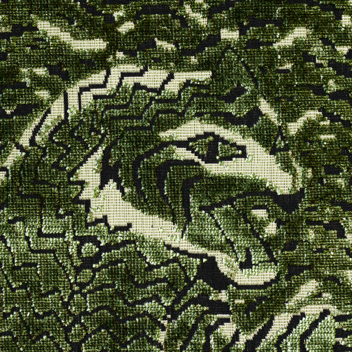 SCHUMACHER CUT & PATTERNED VELVETS TIGRESS VELVET WOVEN WOVEN MALACHITE - 84832