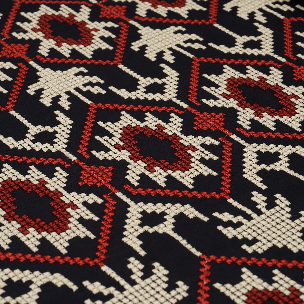 SCHUMACHER JOHANNA ORTIZ ANDEAN TRIBUTE EMBROIDERY WOVEN WOVEN RUBY MIDNIGHT SHADOWS - 85410