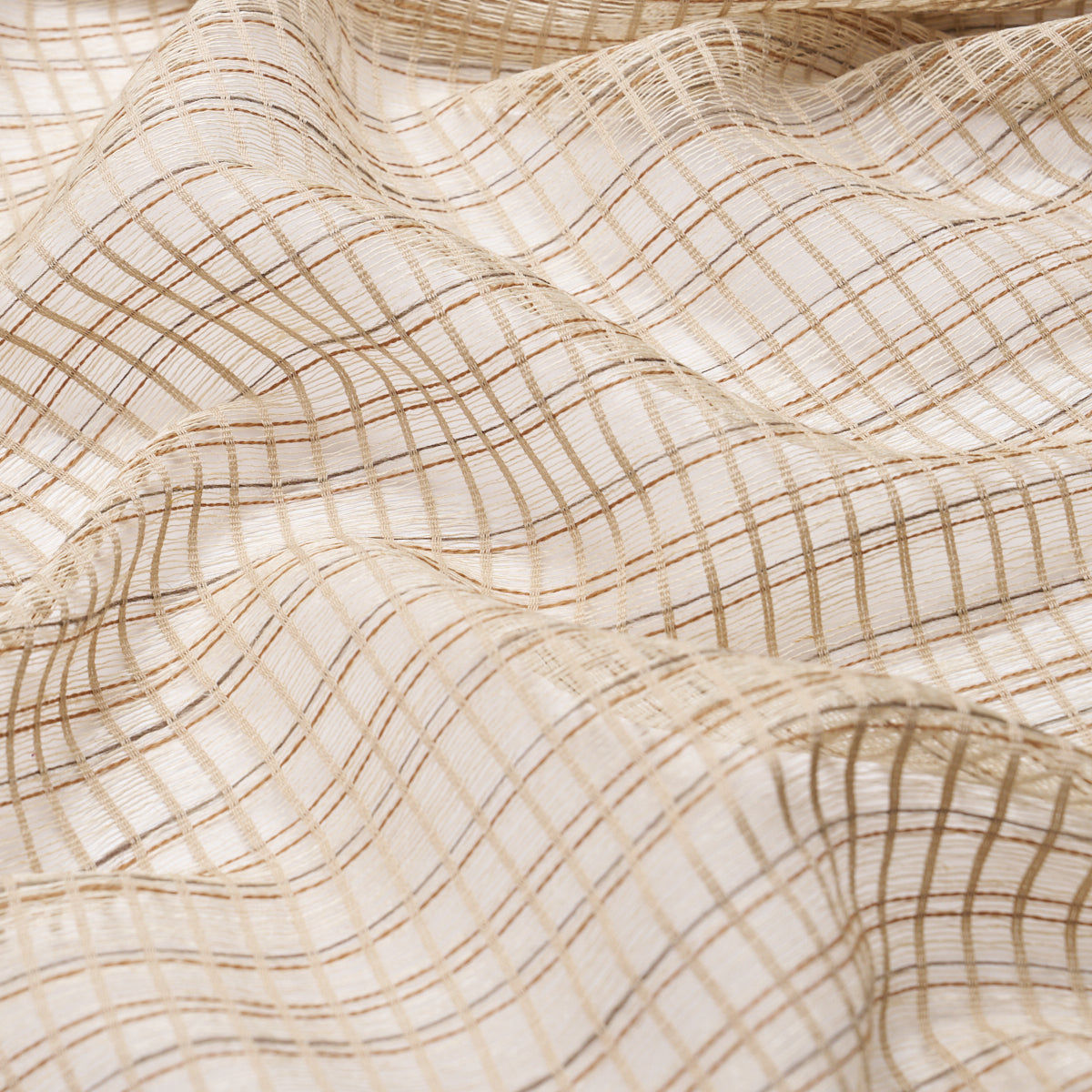 SCHUMACHER PATTERSON FLYNN PAYTON LINEN SHEER GRID Natural - 86051