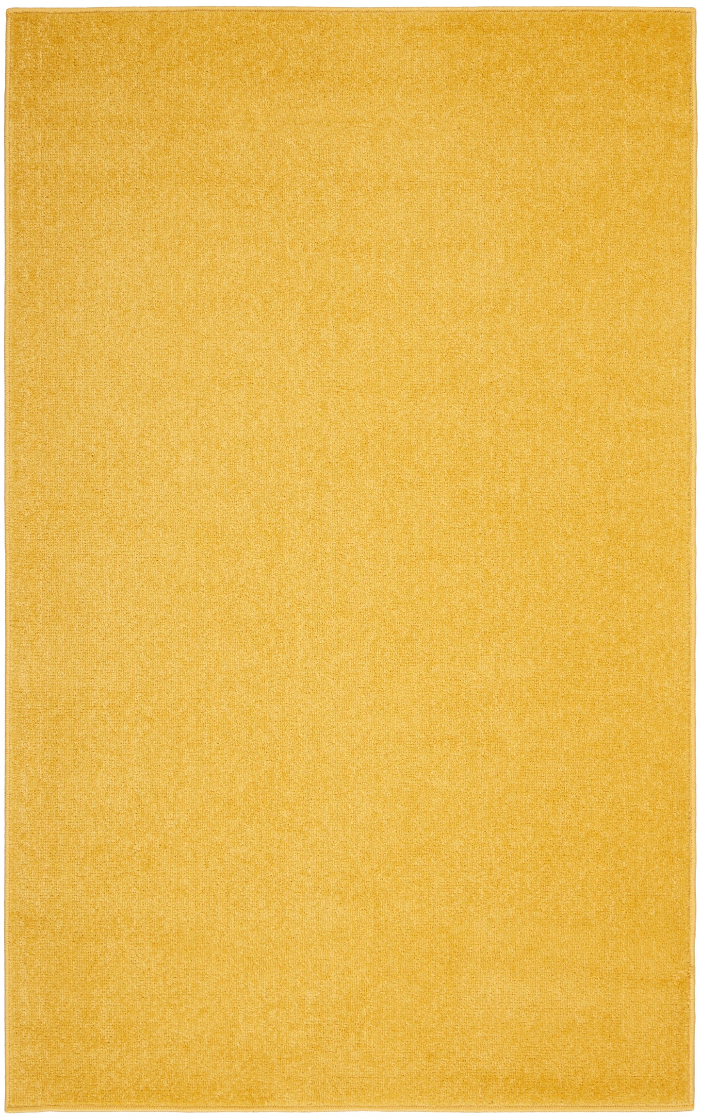 Mustard yellow rectangular outdoor rug with a subtle textured weave for a soft, modern outdoor space.