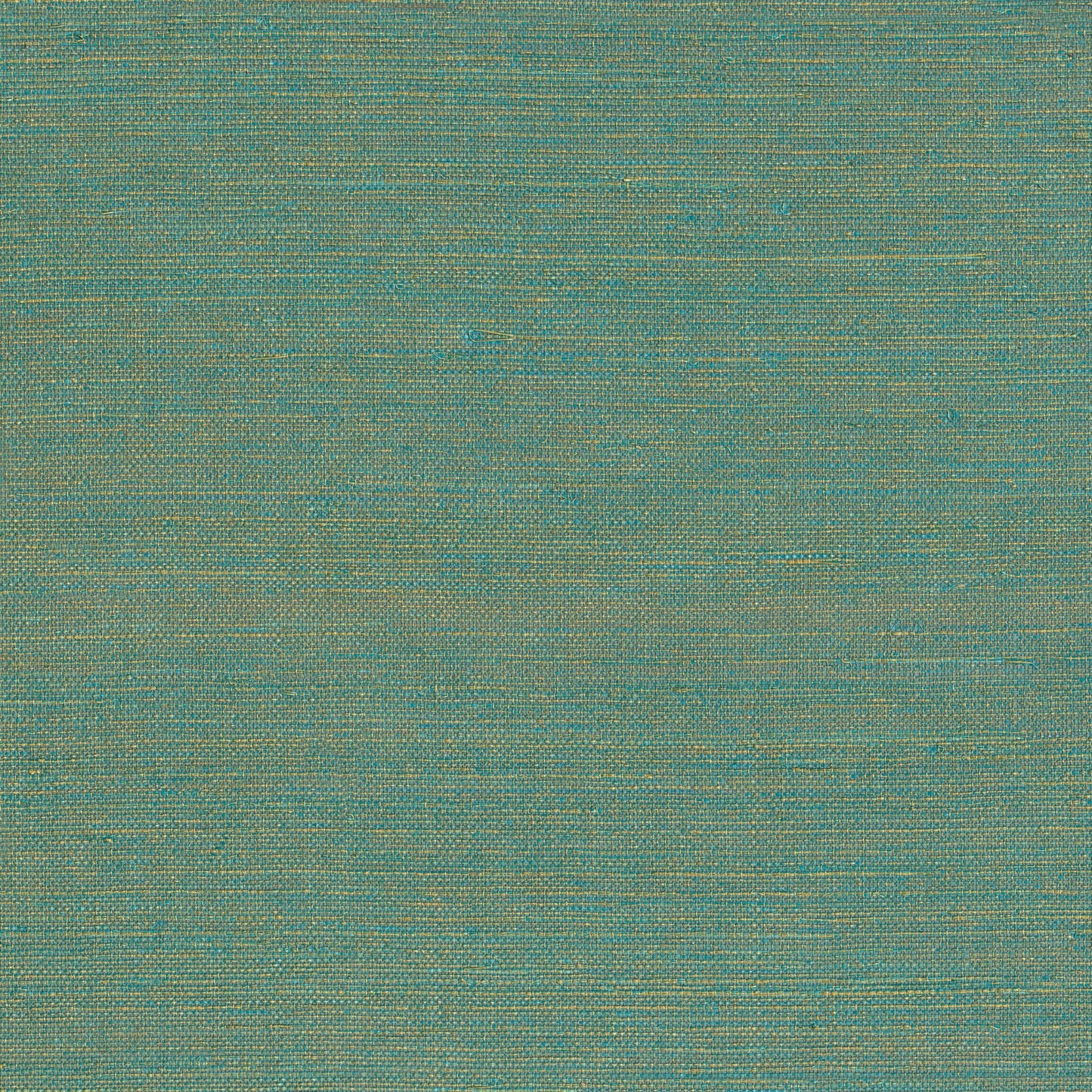 Teal woven fabric texture with subtle gold threads, close-up.